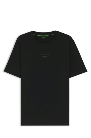 Porsche x BOSS majica iz merceriziranega bombaža s potiskom na hrbtu