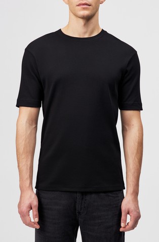 Slim fit majica s kratkimi rokavi iz bombažnega jerseya