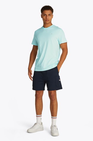 TOMMY HILFIGER Slim fit logo majica s kratkimi rokavi Modra - Turquoise 3