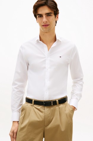 Regular fit stretch cotton shirt