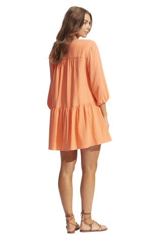 SEAFOLLY Fallow Textured Cotton CoverUp Orange 3