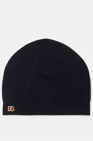 Knitted hat in cashmere with DG logo