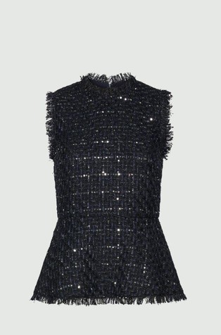 Sequinned natté top