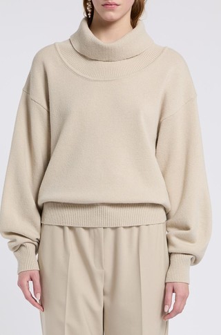 Monochrome wool turtleneck jumper