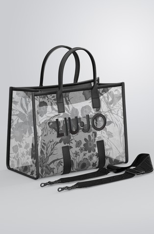 Mrežasta shopper torba s cvetličnim vzorcem