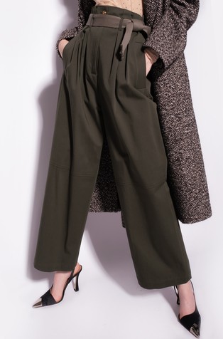 Wide-leg trousers with belt