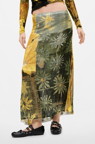 Long printed skirt