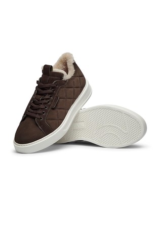 FABI Quilted leather sneakers Brown 4