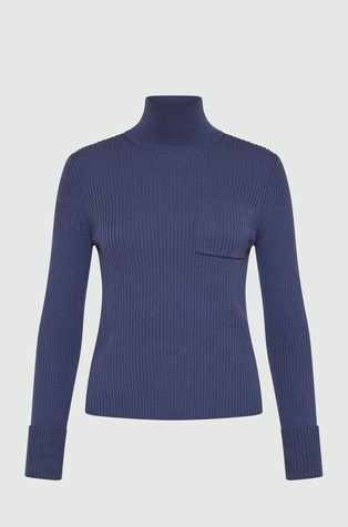 Monochrome slim fit pleten volnen pulover