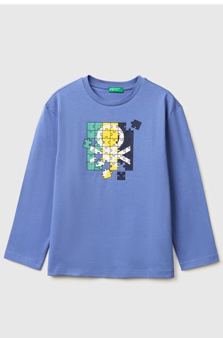 T-shirt in organic cotton with logo print