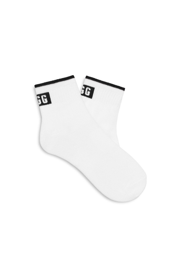 UGG Polly logo nizke nogavice Bela - White / Black 