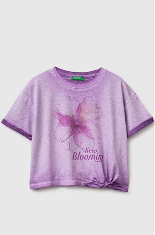 Majica z detajlom vozla in potiskom spredaj ali zadaj