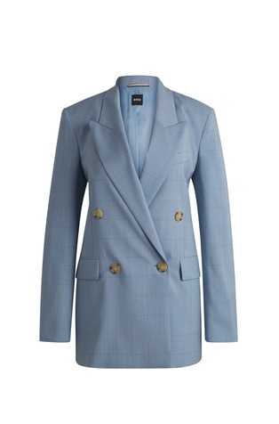 Regular-fit suit jacket in checked virgin wool