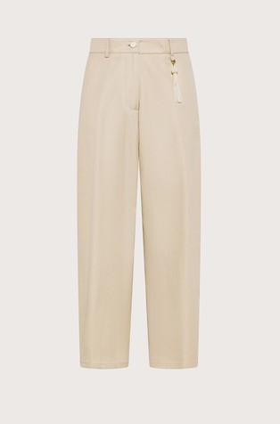 Hlače z visokim pasom iz bombažne mešanice
