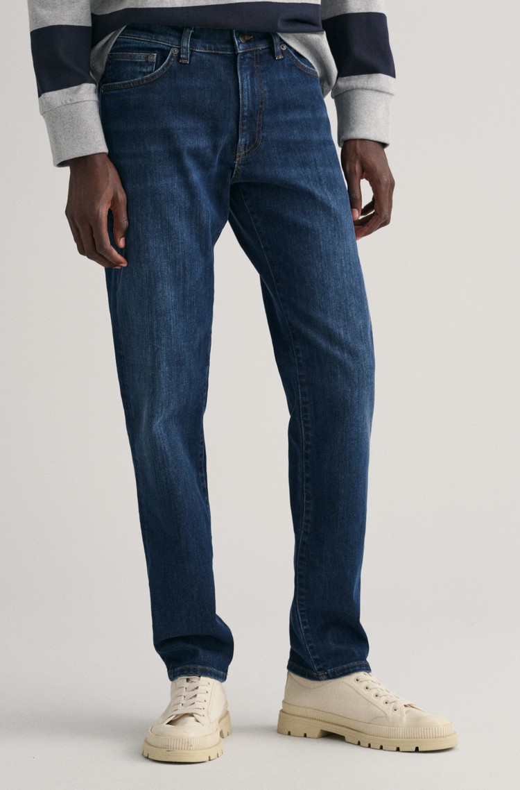 GANT Slim Fit Jeans Dark Blue Worn In 
