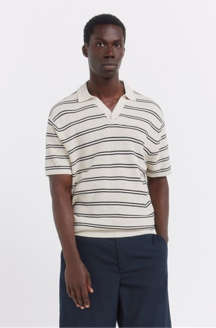 Multistriped structure polo shirt