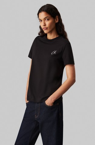 Embroidered Logo Cotton T-shirt