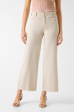 Cropped trousers with braided detail