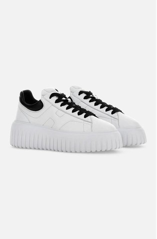 HOGAN H-Stripe Leather Sneakers White / Black 2