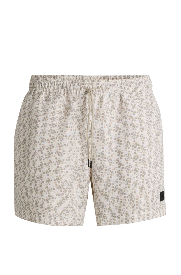 HUGO BOSS Kopalke z vzorcem Bež - Light Beige 