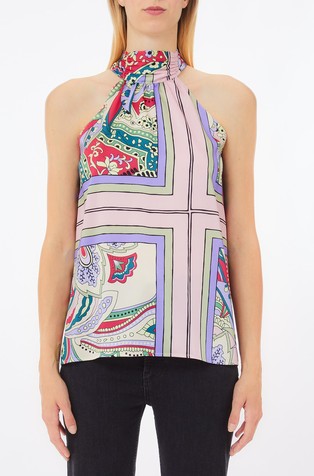 Printed sleeveless top