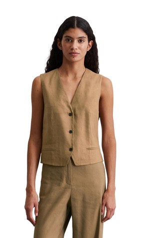 Vest in linen-viscose stretch