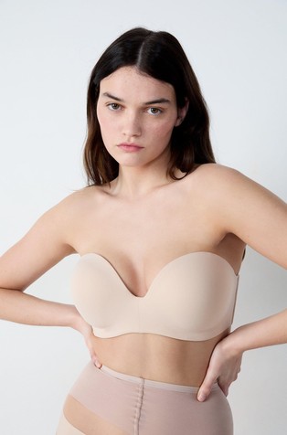 Pure Fit® Push Up bandeau modrček z odstranljivimi naramnicami