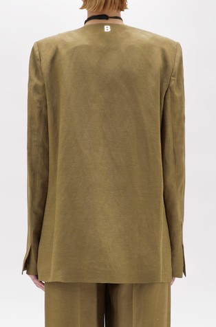 BLUGIRL Viscose-linen blend jacket with floral applications Green 2