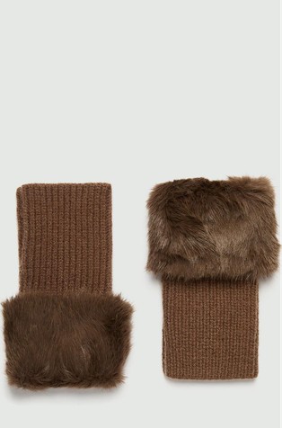Faux-fur trimmed hand warmers