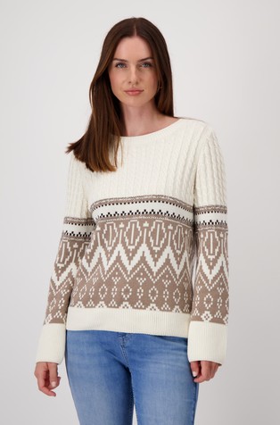 Knitted jumper with pattern mix
