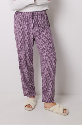 Viscose trousers with ikat print