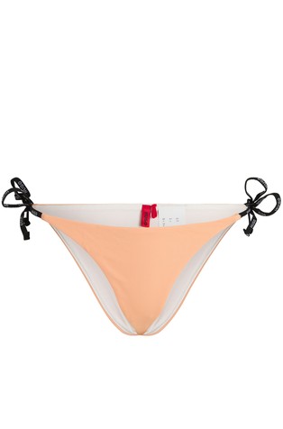 Bikini bottoms with contrast logo ties