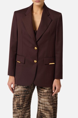 Suknjič iz volnene mešanice z dekorativnimi ploščicami