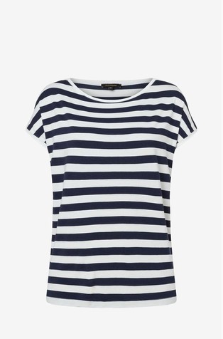 Striped T-shirt in stretch viscose