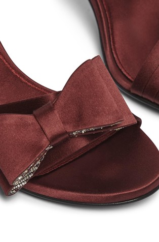 FABI Satin sandals with bow Bordeaux 3