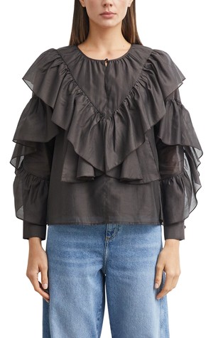Ruffled Blouse Made of Voile