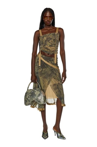 DIESEL Wrap skirt in Planet tulle Green 3