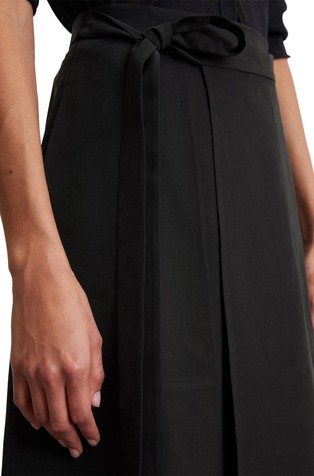 MARC O'POLO Wrap skirt flared made from TENCEL™ Lyocell-linen mix Black 3
