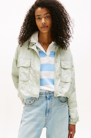 Short Windbreaker in Recycled Nylon