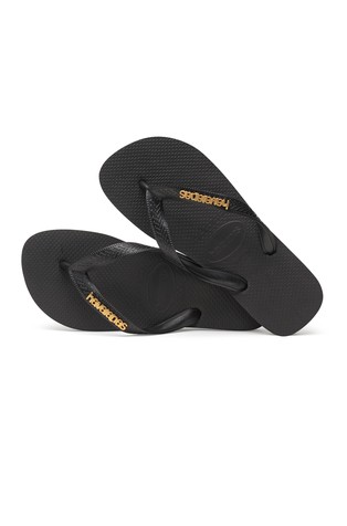 HAVAIANAS Slim Logo japonke Črna - Black / Black 4