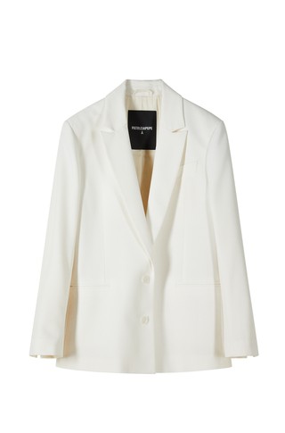 Oversized fluid gabardine blazer
