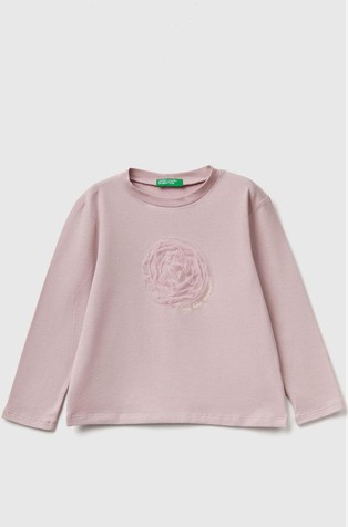 Bombažna majica z aplikacijo iz tila