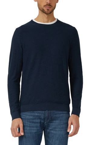 Knitted cotton sweater with flame yarn structure