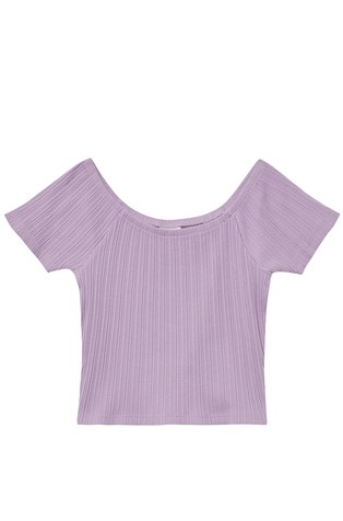 Cropped slim fit majica z odkritimi rameni