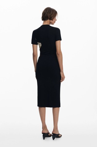 DESIGUAL Stretch viscose dress with print Black 2