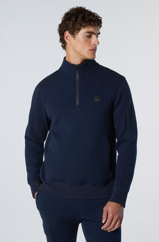 Piqué scuba half-zip sweatshirt