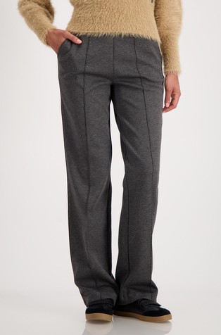 Ravne hlače z logo pasom