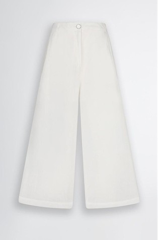 LIU JO Ramie palazzo trousers White 7