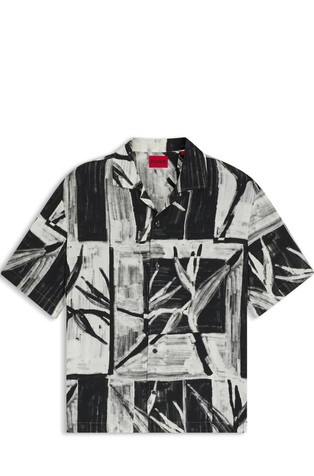Oversized fit viskozna srajca s kratkimi rokavi