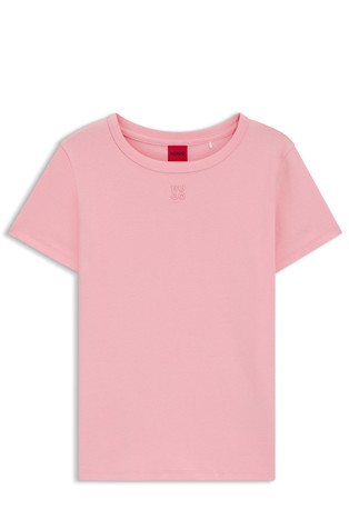 Cotton-blend T-shirt with embroidered stacked logo